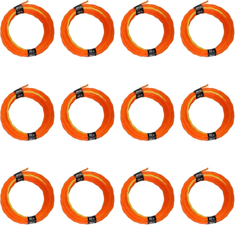 Quintillus 12-Pack 095 Trimmer Line Heavy Duty, Weed Wacker String for Gas and Electric Grass Trimmer and Brushcutters, Pre-Cut Dual Color 3-Section Fast-Positioning Twisted Trimmer Line 14FT - Image 1